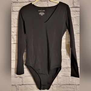 NWT Everlane Black Longsleeve V-Neck Bodysuit